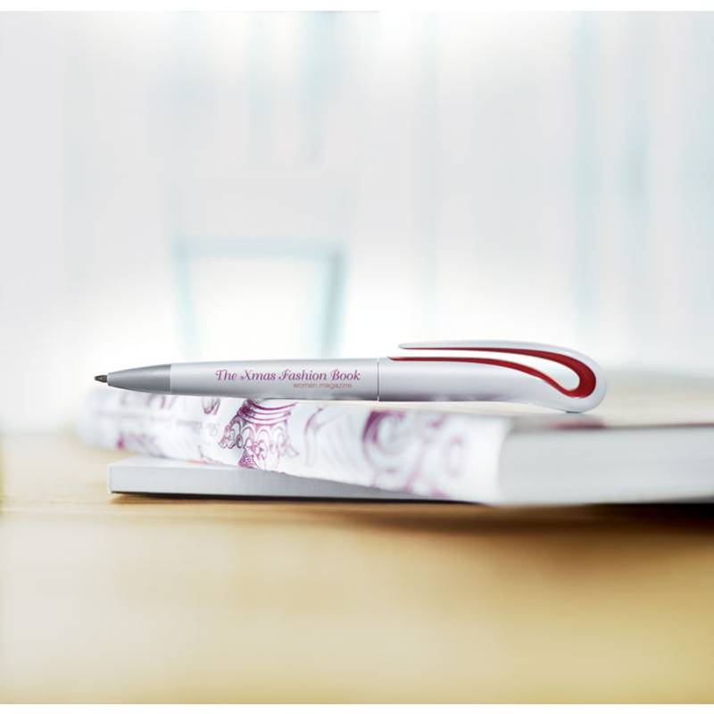 SLIDE plastové kuličkové pero, modrá náplň, červená SLIDE plastové kuličkové pero, modrá náplň, červená