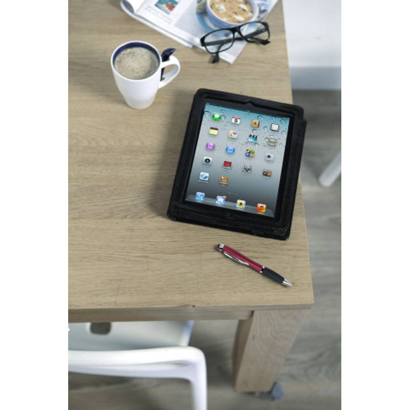 Plastové kuličkové pero se stylusem, černá náplň, černá Plastové kuličkové pero se stylusem, černá náplň, černá