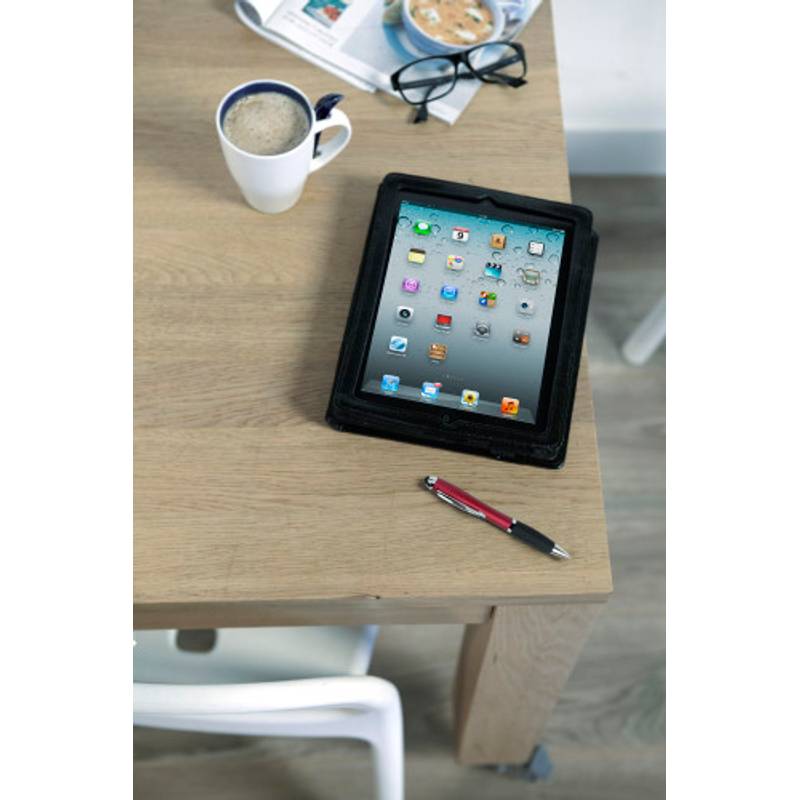 Plastové kuličkové pero se stylusem, černá náplň, černá Plastové kuličkové pero se stylusem, černá náplň, černá