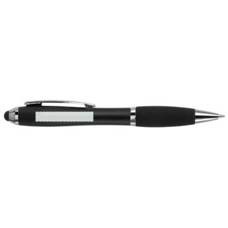 Plastové kuličkové pero se stylusem, černá náplň, černá Plastové kuličkové pero se stylusem, černá náplň, černá
