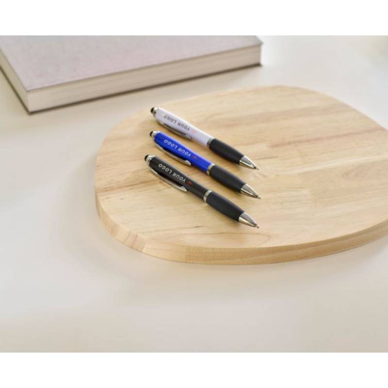 Plastové kuličkové pero se stylusem, černá náplň, černá Plastové kuličkové pero se stylusem, černá náplň, černá