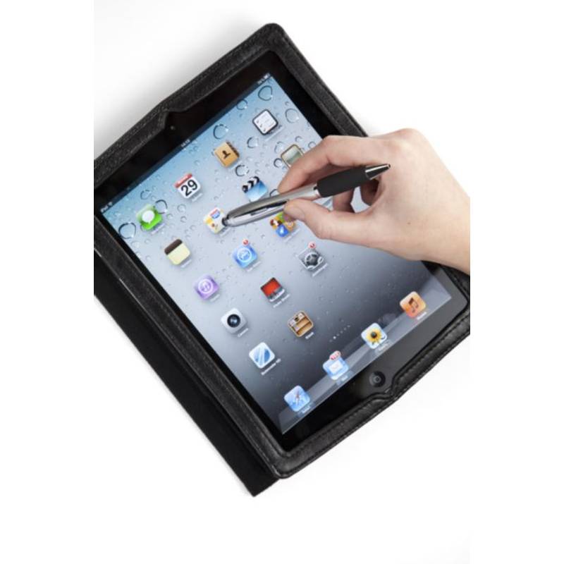 Plastové kuličkové pero se stylusem, černá náplň, černá Plastové kuličkové pero se stylusem, černá náplň, černá