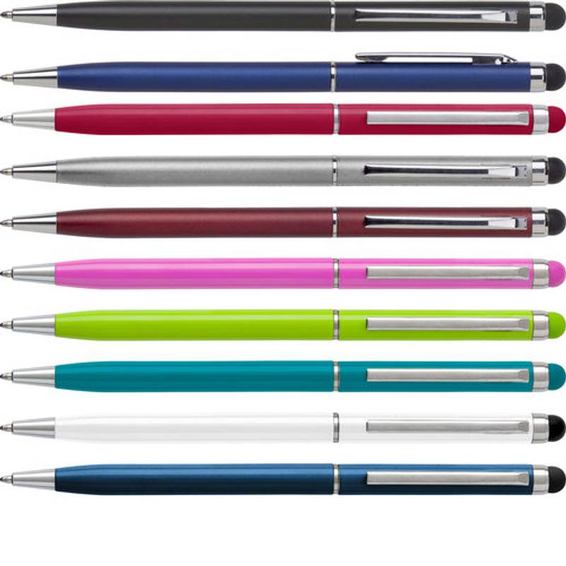 RUBBY kovové guľôčkové pero so stylusom modrá náplň, tyrkysová