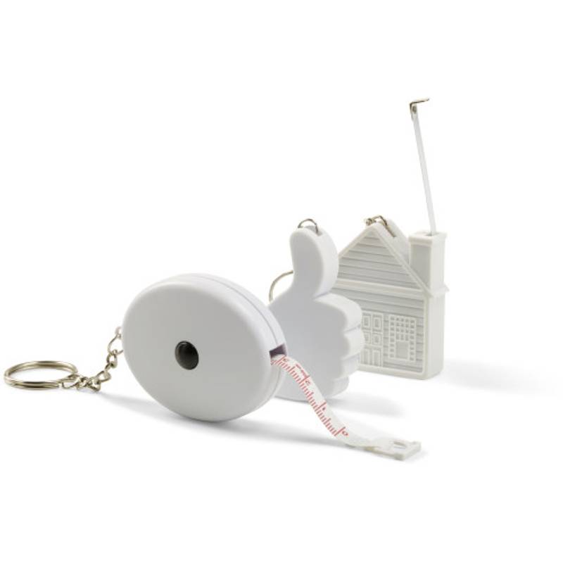 Plastový přívěsek na klíče, metr 1 m, bílá / OK / Plastový přívěsek na klíče, metr 1 m, bílá / OK /