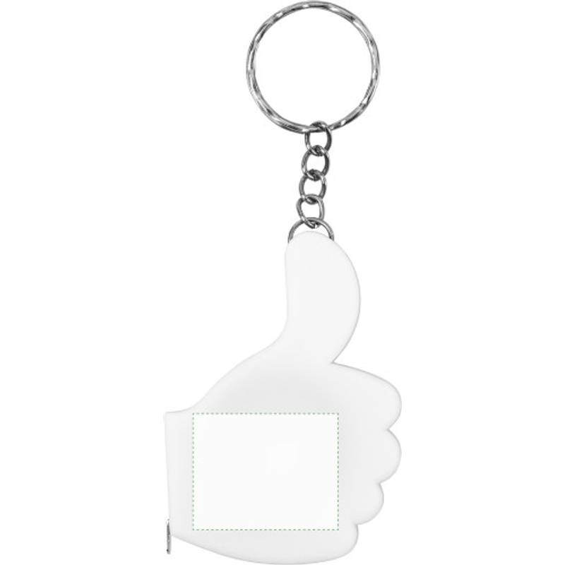 Plastový přívěsek na klíče, metr 1 m, bílá / OK / Plastový přívěsek na klíče, metr 1 m, bílá / OK /
