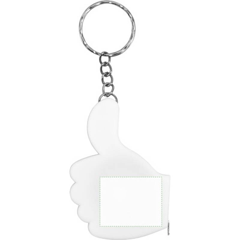 Plastový přívěsek na klíče, metr 1 m, bílá / OK / Plastový přívěsek na klíče, metr 1 m, bílá / OK /