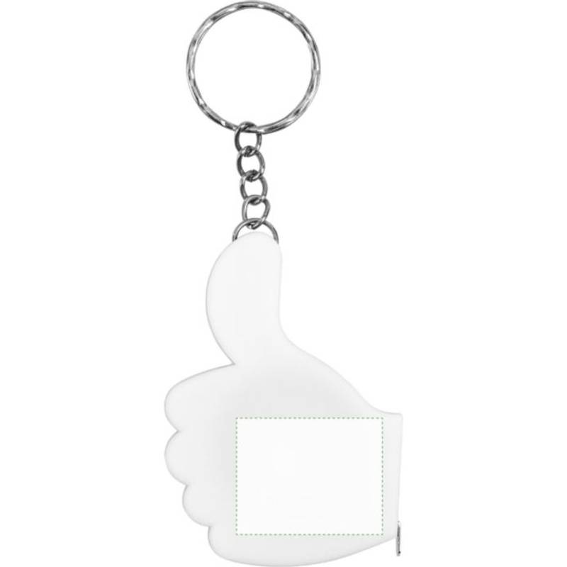 Plastový přívěsek na klíče, metr 1 m, bílá / OK / Plastový přívěsek na klíče, metr 1 m, bílá / OK /