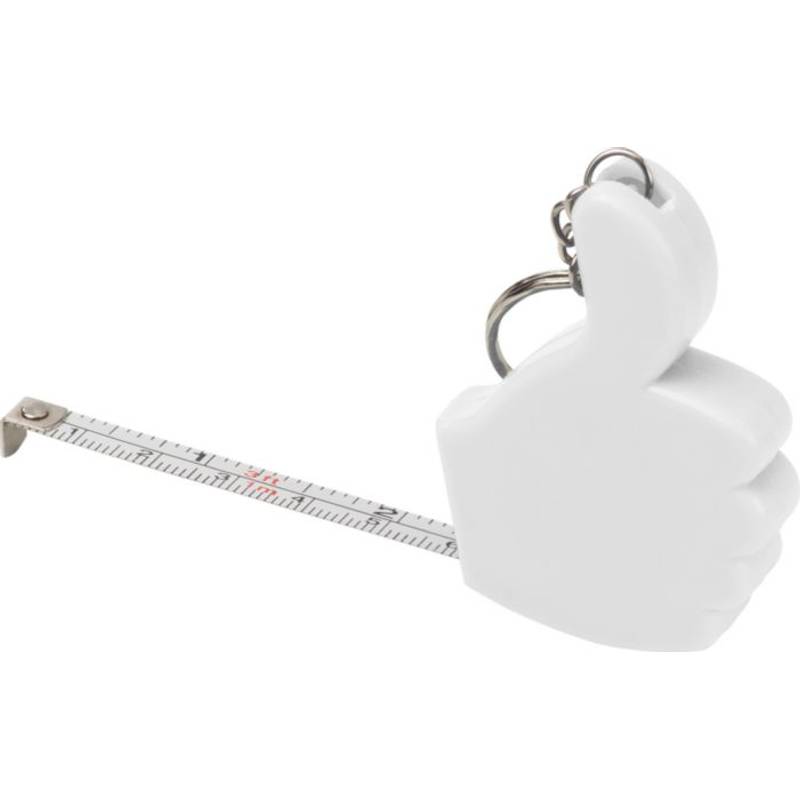 Plastový přívěsek na klíče, metr 1 m, bílá / OK / Plastový přívěsek na klíče, metr 1 m, bílá / OK /