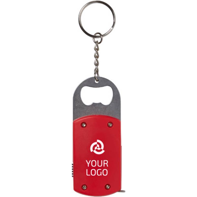 ALEXEJ kľúčenka s otvaráčom na fľaše, 1 LED a metrom, biela ALEXEJ kľúčenka s otvaráčom na fľaše, 1 LED a metrom, biela