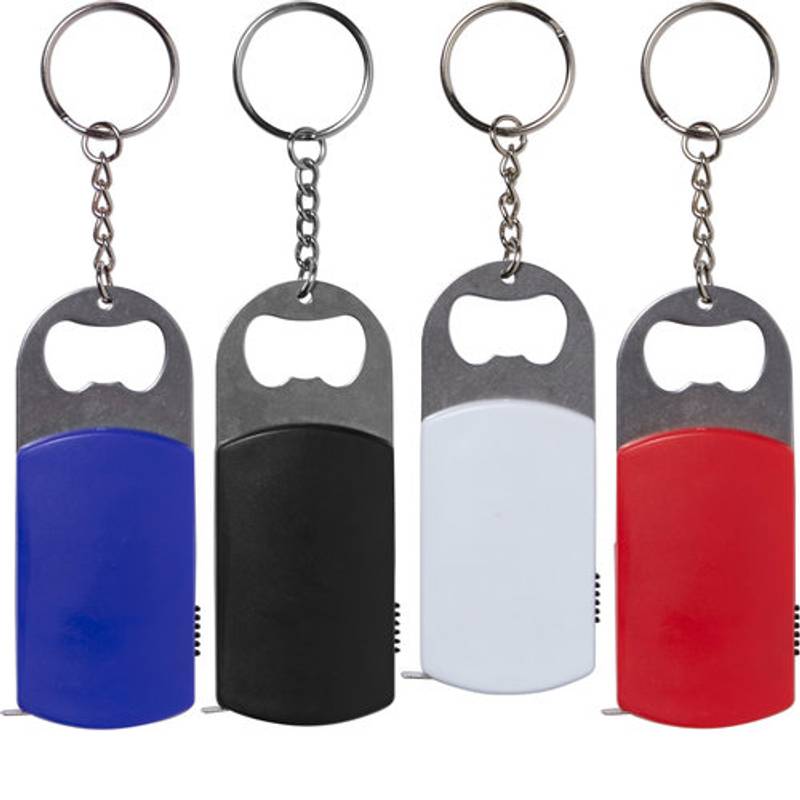 ALEXEJ kľúčenka s otvaráčom na fľaše, 1 LED a metrom, biela ALEXEJ kľúčenka s otvaráčom na fľaše, 1 LED a metrom, biela