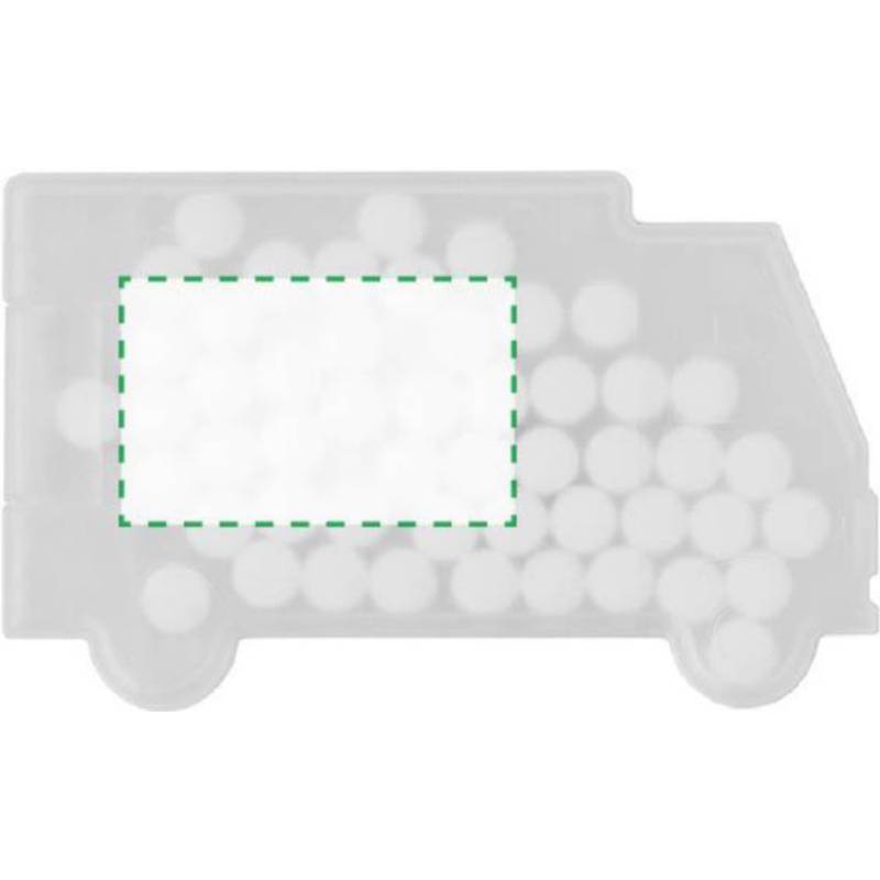 MINTVAN mentolky v krabičce, tvar auta, bílá MINTVAN mentolky v krabičce, tvar auta, bílá