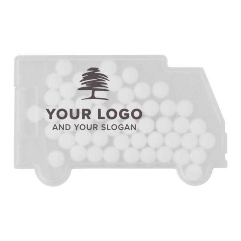 MINTVAN mentolky v krabičce, tvar auta, bílá MINTVAN mentolky v krabičce, tvar auta, bílá