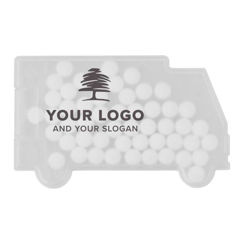 MINTVAN mentolky v krabičce, tvar auta, bílá MINTVAN mentolky v krabičce, tvar auta, bílá