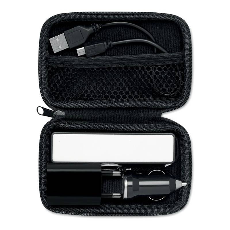 CINAMON cestovná sada powerbanka, autonabíjačka a USB kábel, čierna CINAMON cestovná sada powerbanka, autonabíjačka a USB kábel, čierna