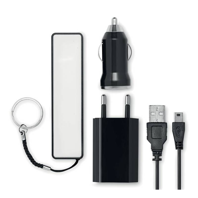 CINAMON cestovná sada powerbanka, autonabíjačka a USB kábel, čierna CINAMON cestovná sada powerbanka, autonabíjačka a USB kábel, čierna