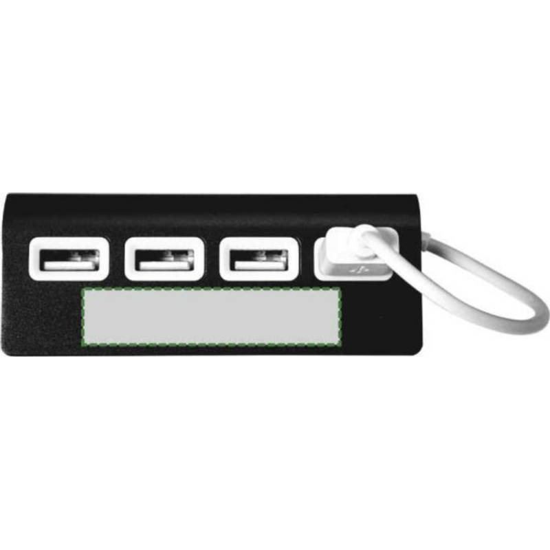 Hliníkový USB rozbočovač se 4 porty, černá Hliníkový USB rozbočovač se 4 porty, černá