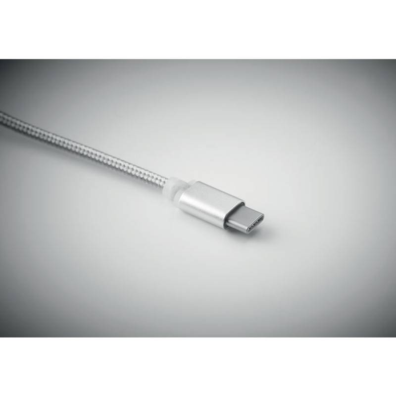 Nabíjecí kabel jako klíčenka, stříbrná Nabíjecí kabel jako klíčenka, stříbrná