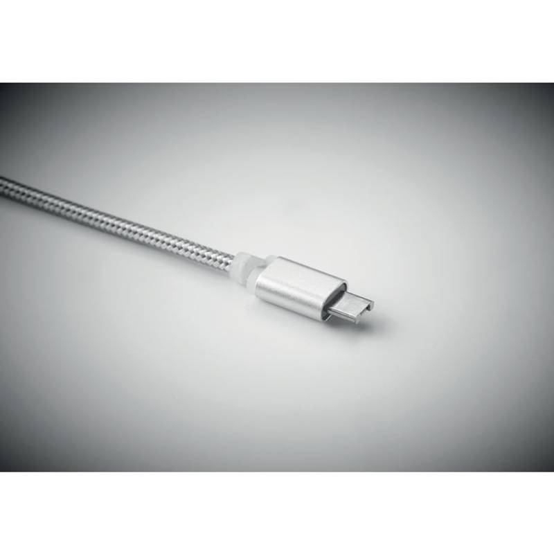 Nabíjecí kabel jako klíčenka, stříbrná Nabíjecí kabel jako klíčenka, stříbrná