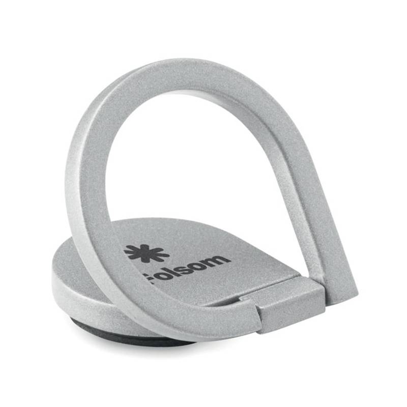 Držák na telefon ve tvaru prstenu z matné zinkové slitiny, stříbrná Držák na telefon ve tvaru prstenu z matné zinkové slitiny, stříbrná