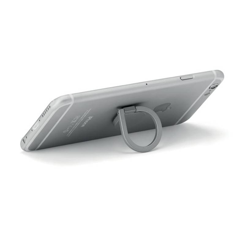 Držák na telefon ve tvaru prstenu z matné zinkové slitiny, stříbrná Držák na telefon ve tvaru prstenu z matné zinkové slitiny, stříbrná