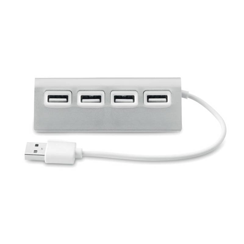 USB rozbočovač, 4 porty, strieborná USB rozbočovač, 4 porty, strieborná