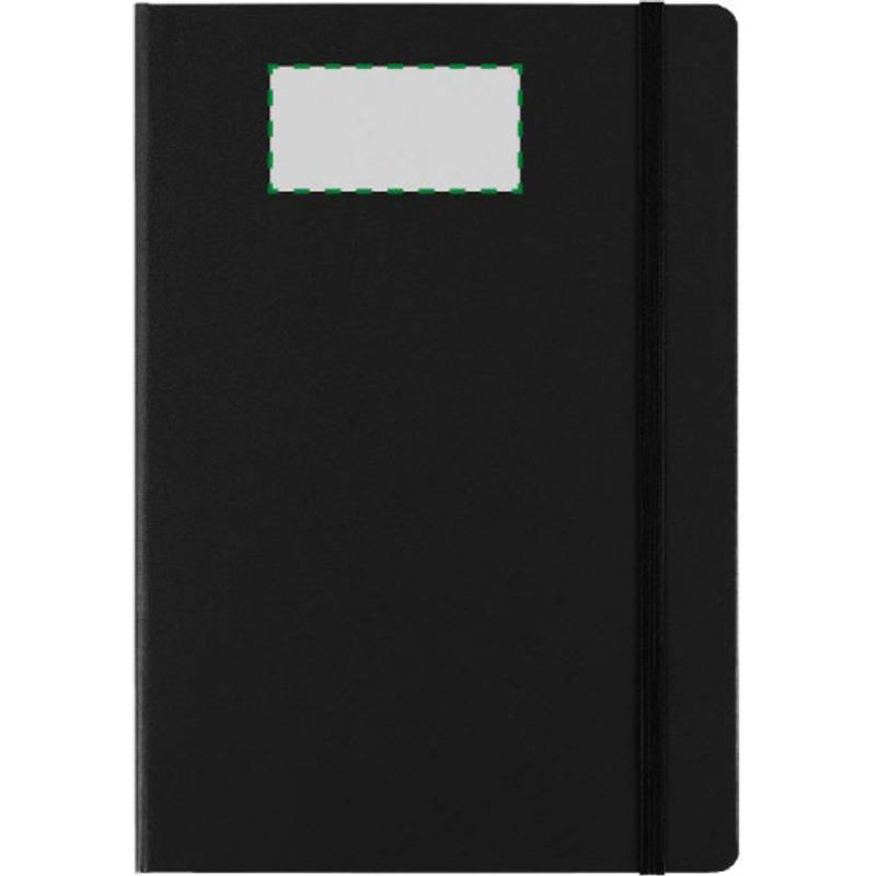 Linkovaný zápisník A5 se záložkou a gumičkou, černý Linkovaný zápisník A5 se záložkou a gumičkou, černý