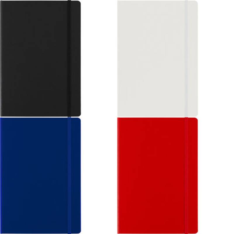 Linkovaný zápisník A5 se záložkou a gumičkou, černý Linkovaný zápisník A5 se záložkou a gumičkou, černý