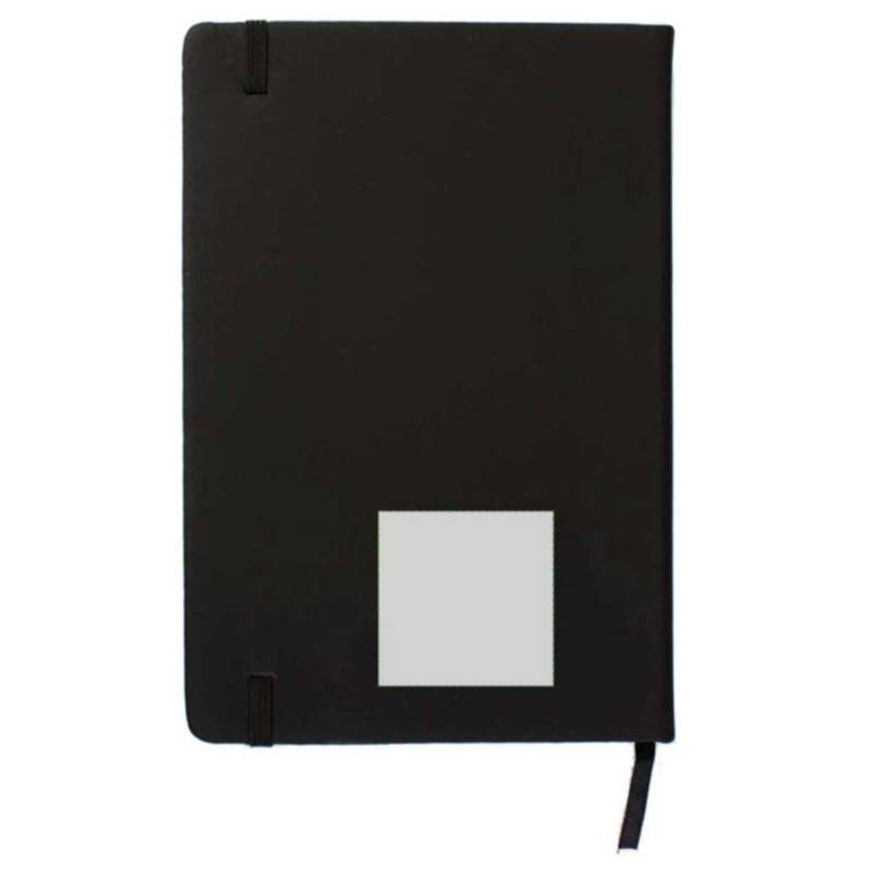 Linkovaný zápisník A5 se záložkou a gumičkou, černý Linkovaný zápisník A5 se záložkou a gumičkou, černý