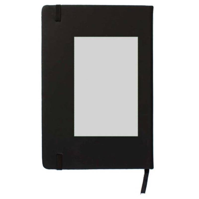 Linkovaný zápisník A5 se záložkou a gumičkou, černý Linkovaný zápisník A5 se záložkou a gumičkou, černý