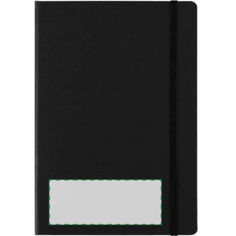 Linkovaný zápisník A5 se záložkou a gumičkou, černý Linkovaný zápisník A5 se záložkou a gumičkou, černý