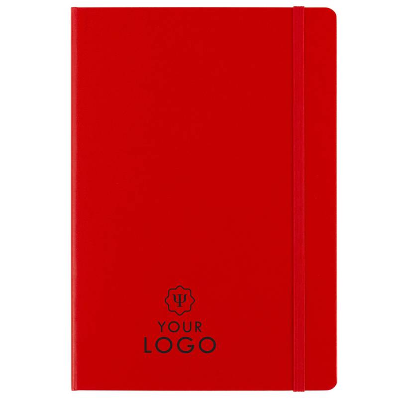 Linkovaný zápisník A5 se záložkou a gumičkou, černý Linkovaný zápisník A5 se záložkou a gumičkou, černý