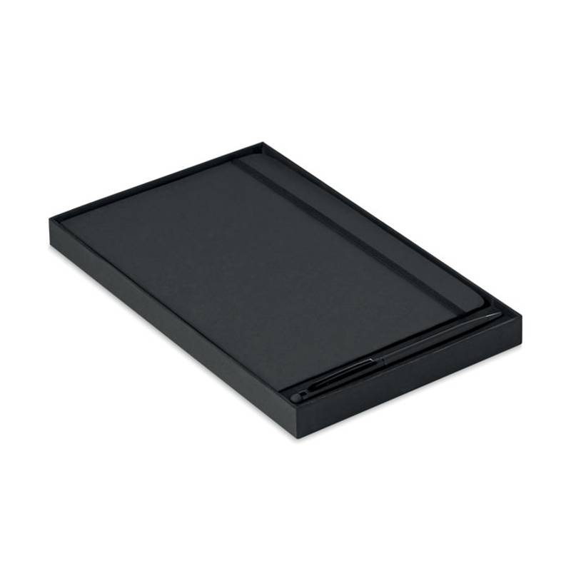 Zápisník A5 s guľôčkovým perom so stylusom modrá náplň, čierna Zápisník A5 s guľôčkovým perom so stylusom modrá náplň, čierna