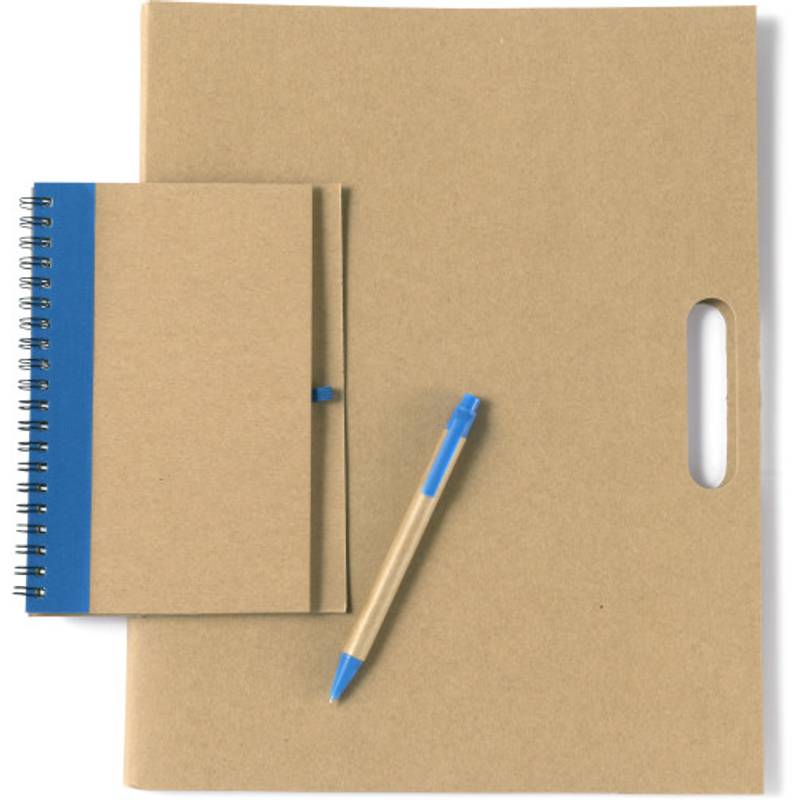 Čapka složka s blokem, kul.pero a samolepicími značkovací, hnědá Čapka složka s blokem, kul.pero a samolepicími značkovací, hnědá