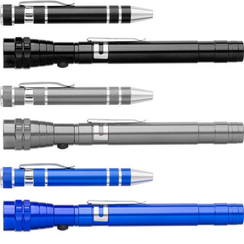 REDMAN Sada teleskopiskej baterky, pera a 8 bitov, čierna REDMAN Sada teleskopiskej baterky, pera a 8 bitov, čierna