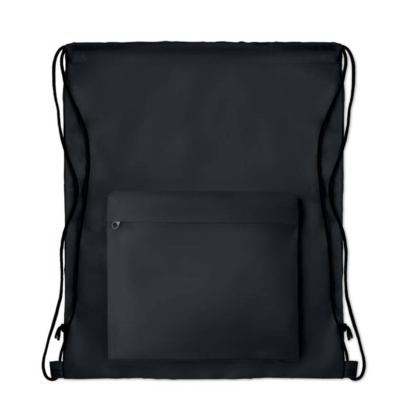Sťahovací batoh s predným vreckom na zips, čierna Sťahovací batoh s predným vreckom na zips, čierna