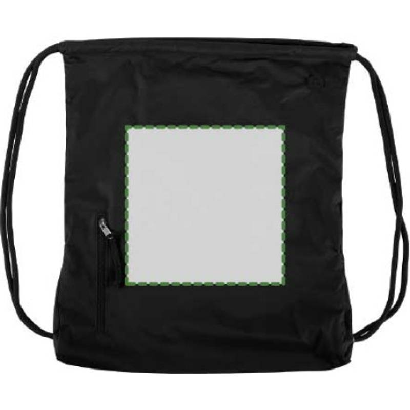 PANGOR sťahovací batoh s vreckom na zips, čierny PANGOR sťahovací batoh s vreckom na zips, čierny