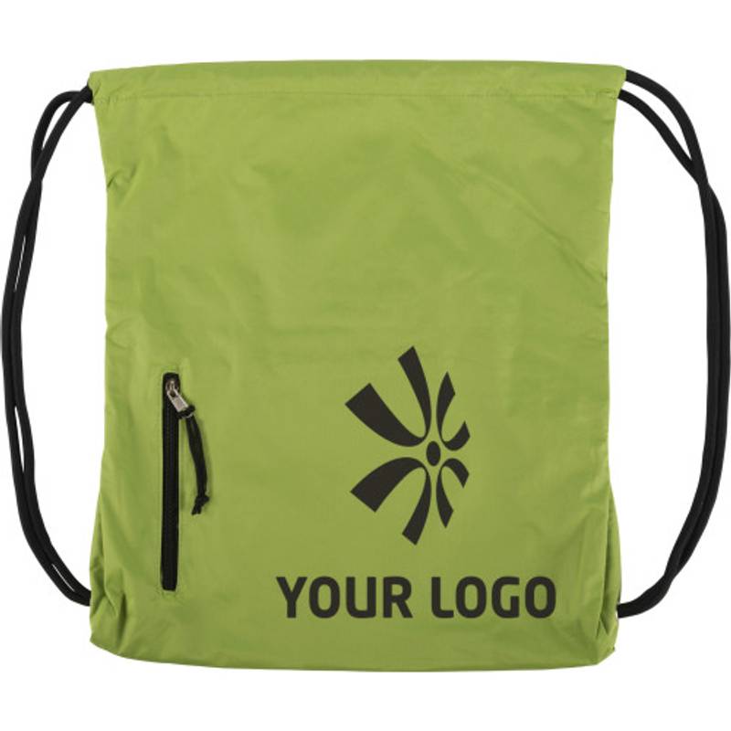 PANGOR sťahovací batoh s vreckom na zips, čierny PANGOR sťahovací batoh s vreckom na zips, čierny