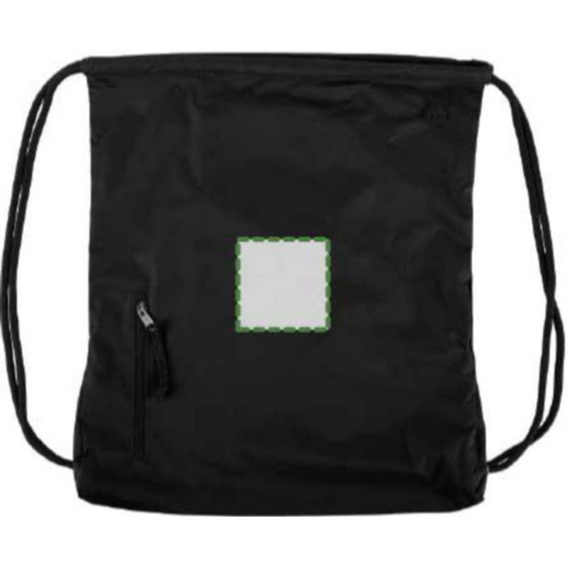 PANGOR sťahovací batoh s vreckom na zips, čierny PANGOR sťahovací batoh s vreckom na zips, čierny