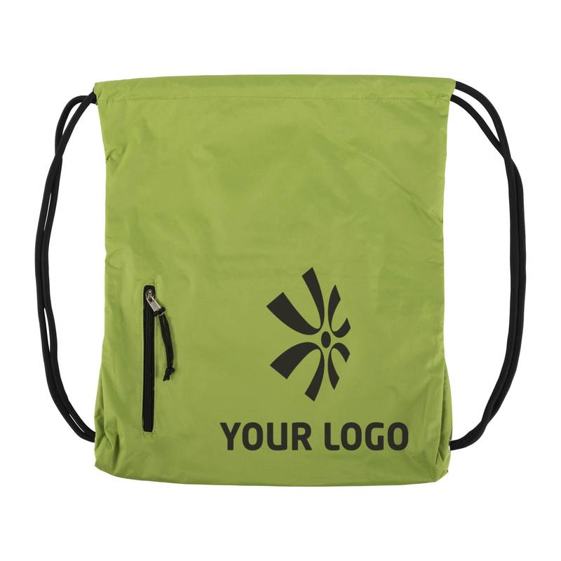 PANGOR sťahovací batoh s vreckom na zips, čierny PANGOR sťahovací batoh s vreckom na zips, čierny