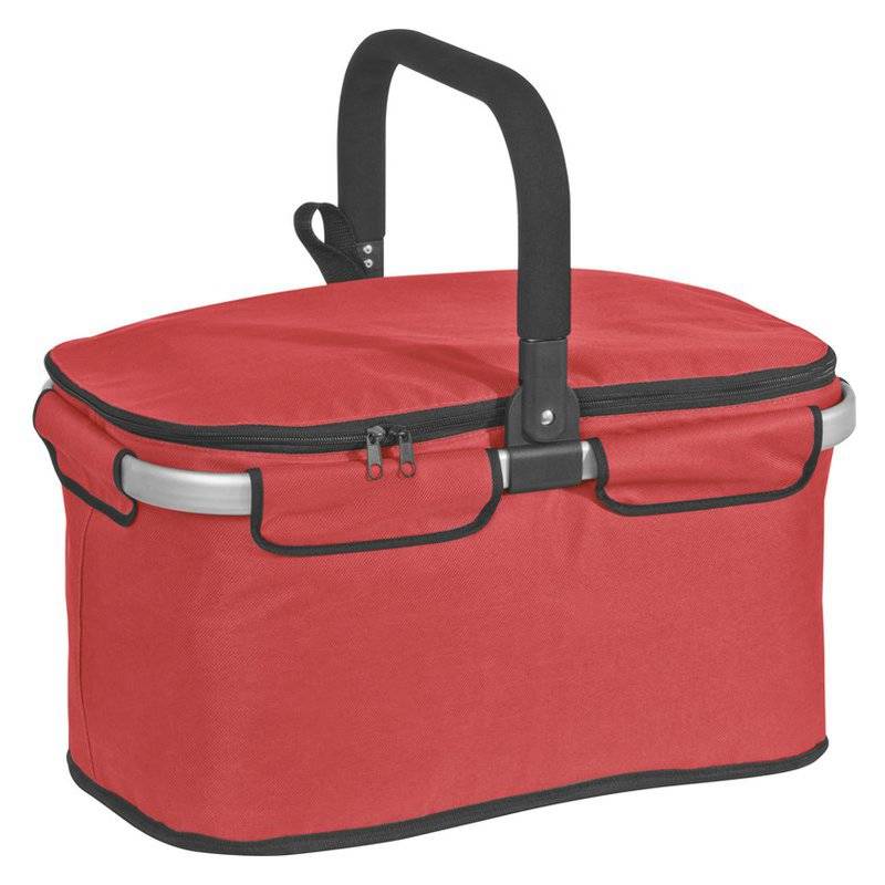 Chladiaci nákupný košík, skladacia rukoväť, červená Chladiaci nákupný košík, skladacia rukoväť, červená