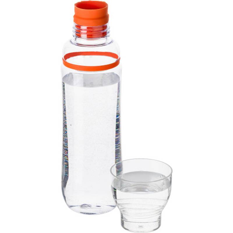 ADOFO plastová fľaša na vodu so šálkou, 750 ml, čierna