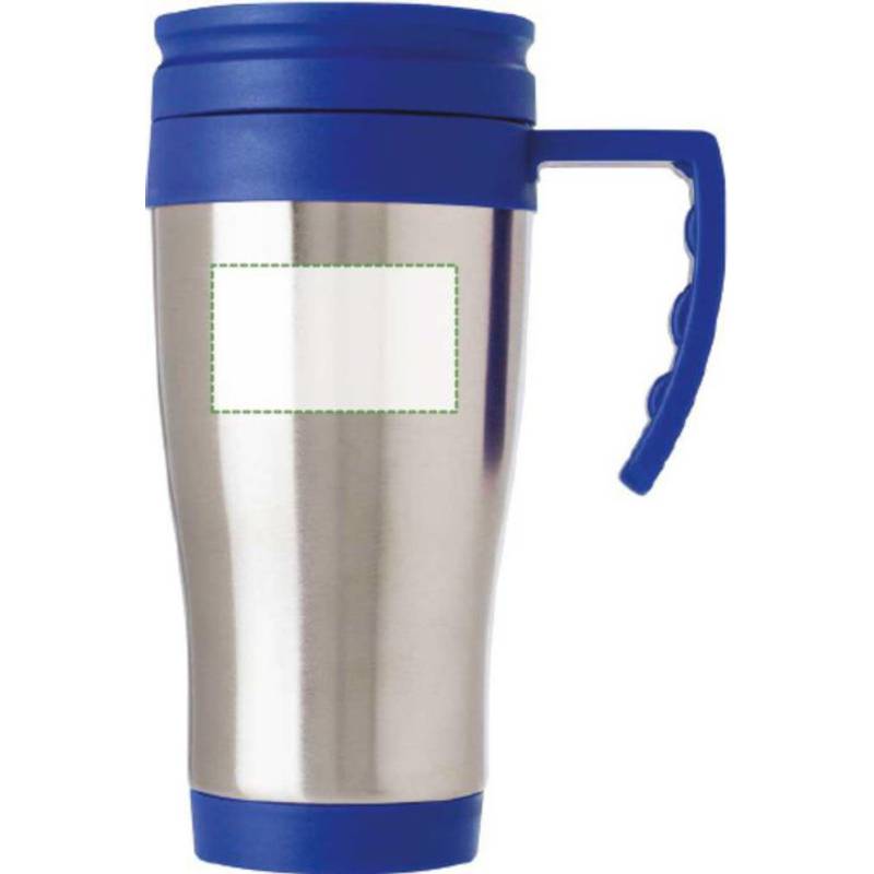 DARKEN kovový cestovní hrnek, plastové ucho a víčko, 420 ml, modrá DARKEN kovový cestovní hrnek, plastové ucho a víčko, 420 ml, modrá