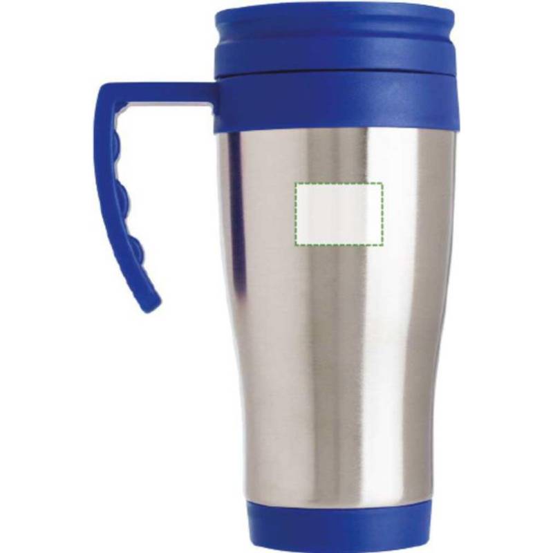 DARKEN kovový cestovní hrnek, plastové ucho a víčko, 420 ml, modrá DARKEN kovový cestovní hrnek, plastové ucho a víčko, 420 ml, modrá