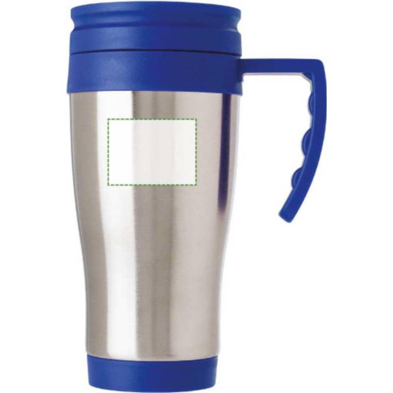 DARKEN kovový cestovní hrnek, plastové ucho a víčko, 420 ml, modrá DARKEN kovový cestovní hrnek, plastové ucho a víčko, 420 ml, modrá