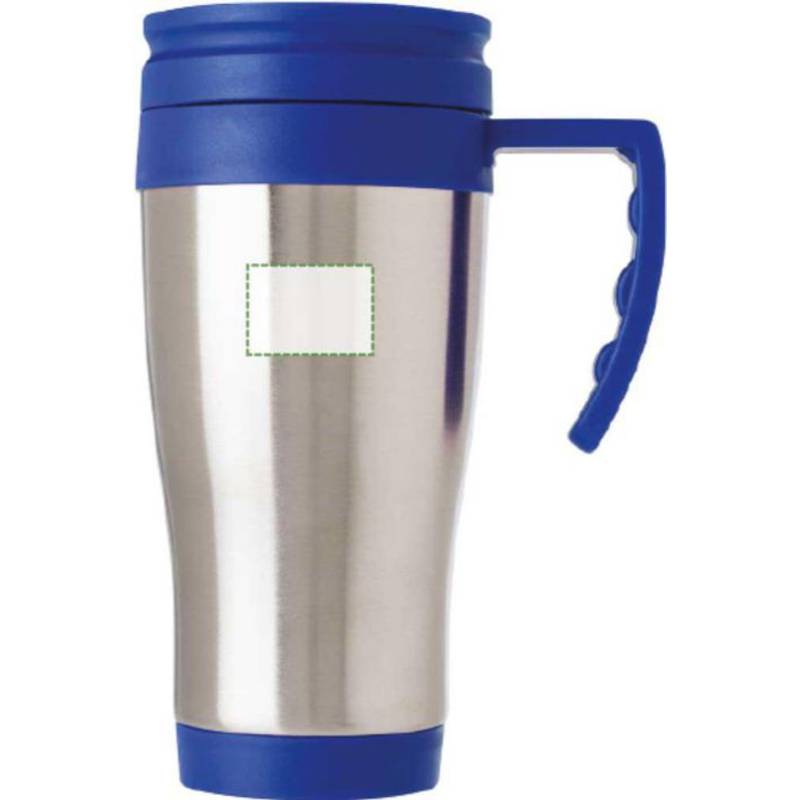 DARKEN kovový cestovní hrnek, plastové ucho a víčko, 420 ml, modrá DARKEN kovový cestovní hrnek, plastové ucho a víčko, 420 ml, modrá