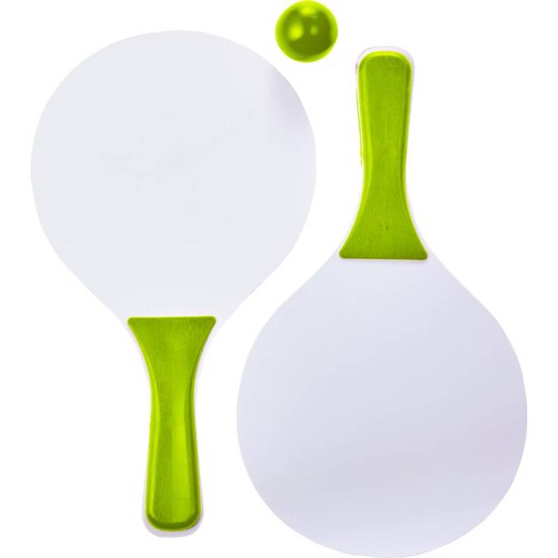 Drevená sada, 2 rakety, lopta, zelená Drevená sada, 2 rakety, lopta, zelená