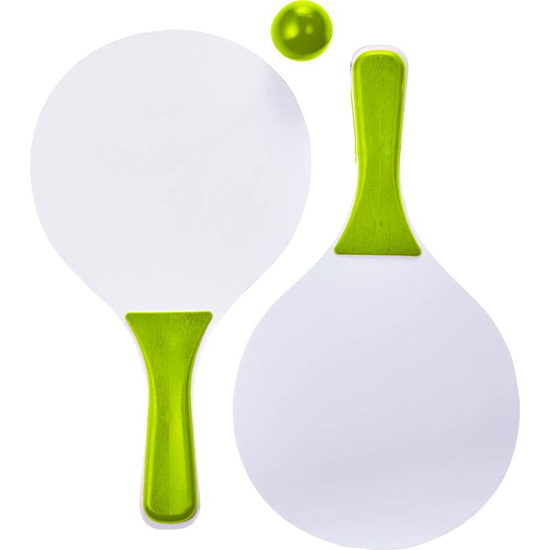 Drevená sada, 2 rakety, lopta, zelená Drevená sada, 2 rakety, lopta, zelená