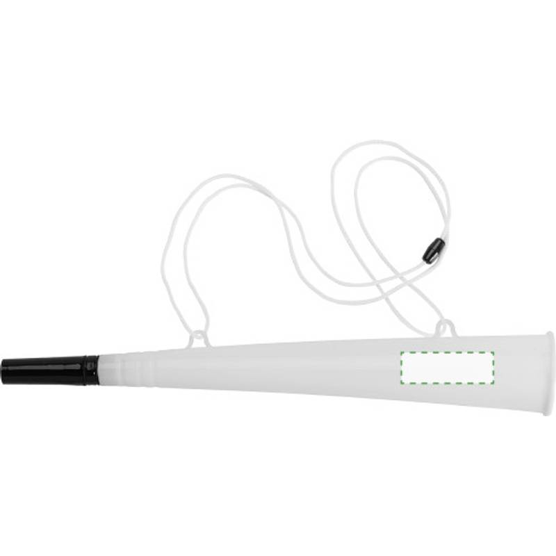 Plastová fandiaca trúbka so šnúrkou, biela Plastová fandiaca trúbka so šnúrkou, biela