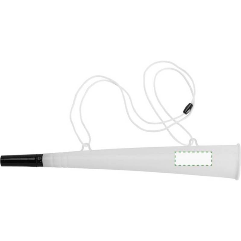 Plastová fandiaca trúbka so šnúrkou, biela Plastová fandiaca trúbka so šnúrkou, biela