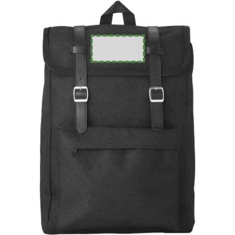 Batoh s klopou a remienkami na zapínanie, čierna Batoh s klopou a remienkami na zapínanie, čierna